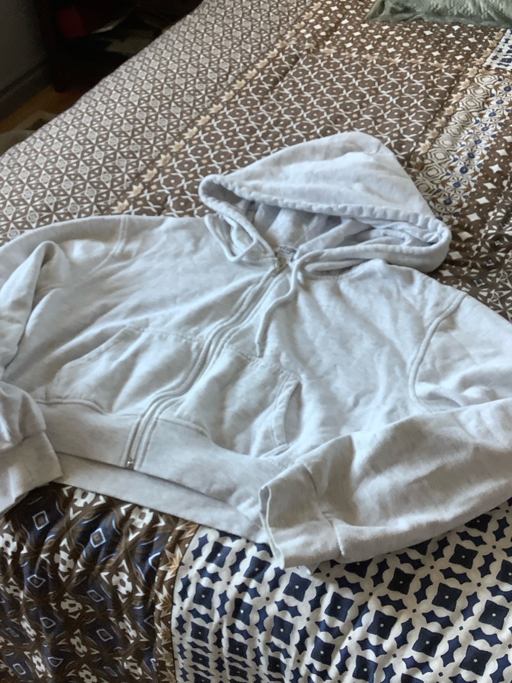 refuge Light Heather Gray Full-Zip Hoodie